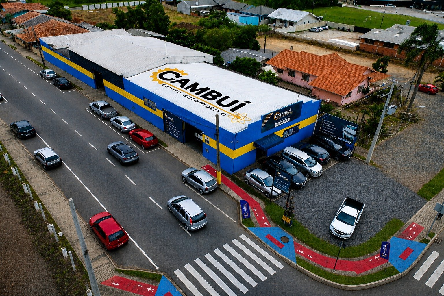 Vista aérea do Cambuí Centro Automotivo